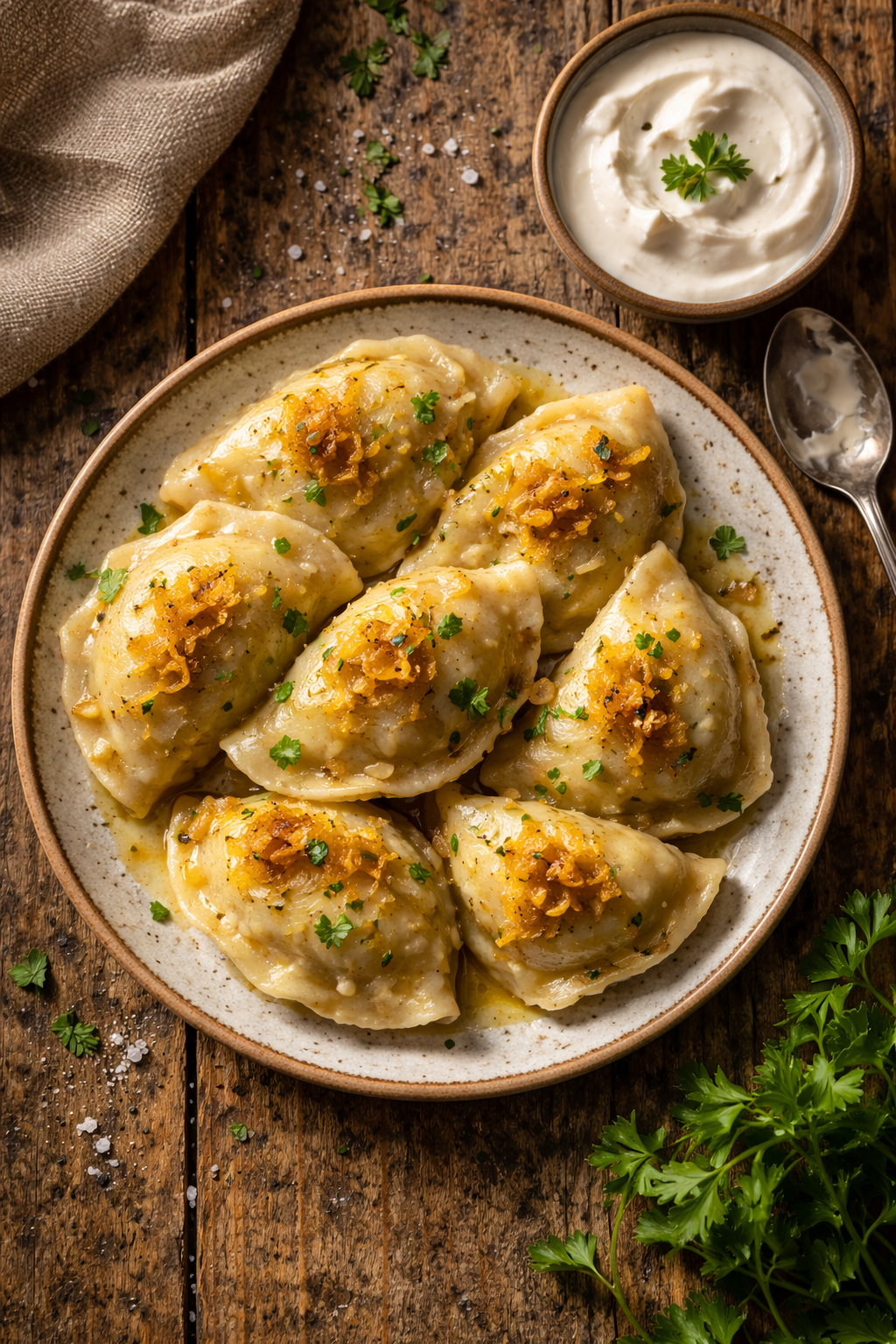 Pierogi Ruskie — Kartoffel und Frischkäse
